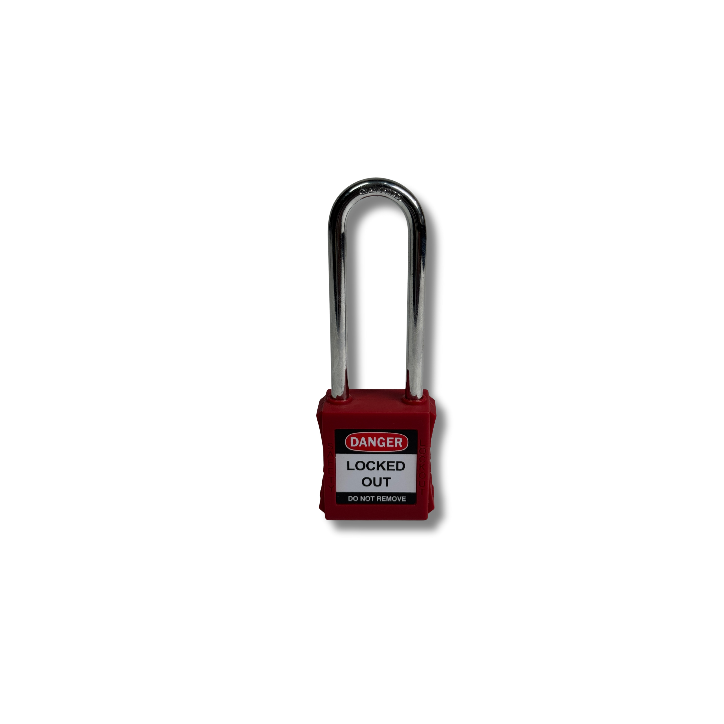 CANDADO DE BLOQUEO DE SEGURIDAD A/ACERO INOX 76 MM ROJO