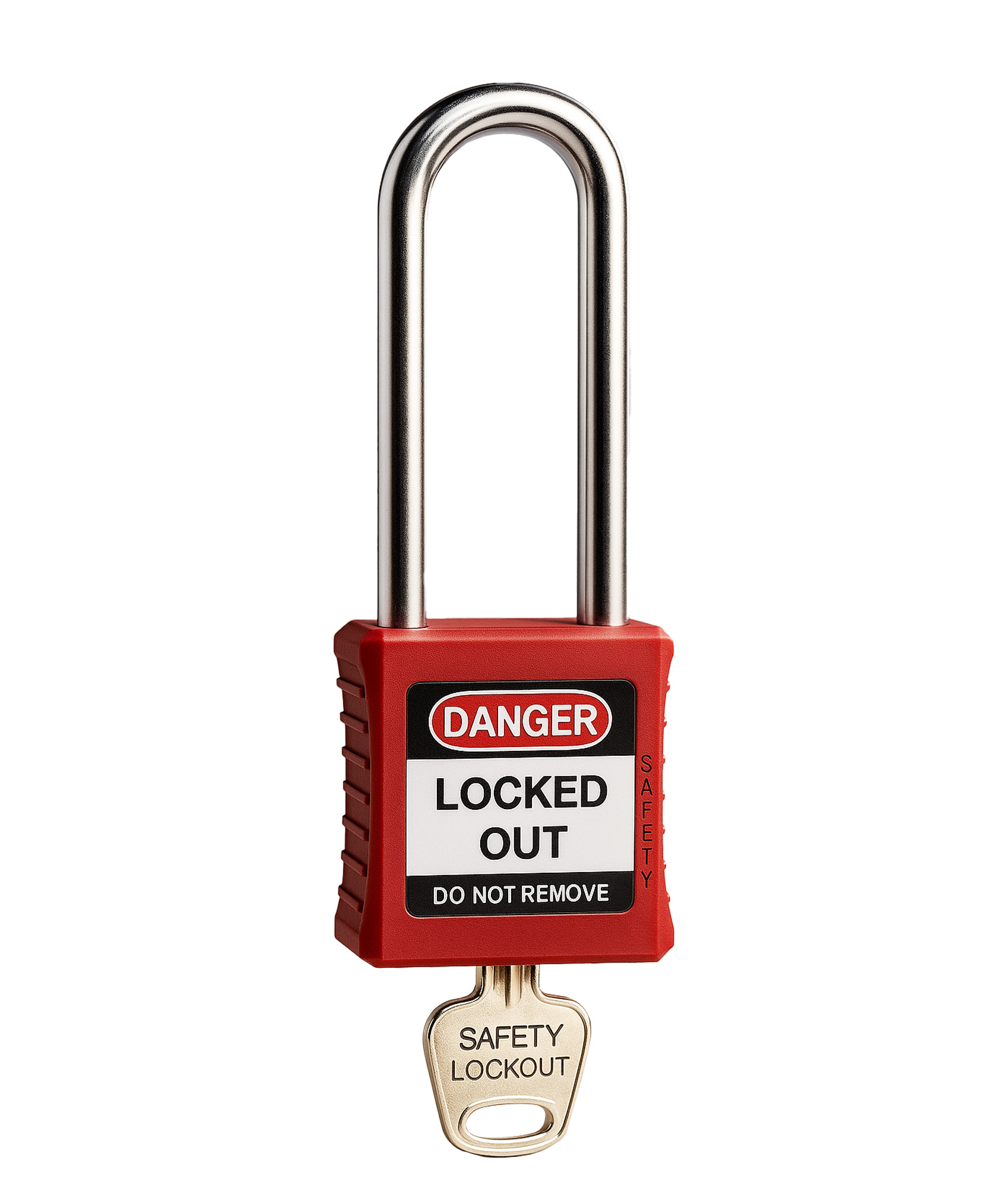 CANDADO DE BLOQUEO DE SEGURIDAD A/ACERO INOX 76 MM ROJO - Image 2