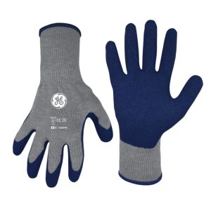 GUANTE REC CAUCHO ARRUGADO GRIS / AZUL TALLA L